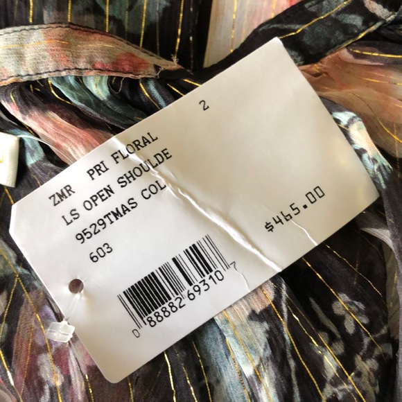 Zimmermann silk blouse with floral print Sz 2 6-8 - Picture 10 of 10